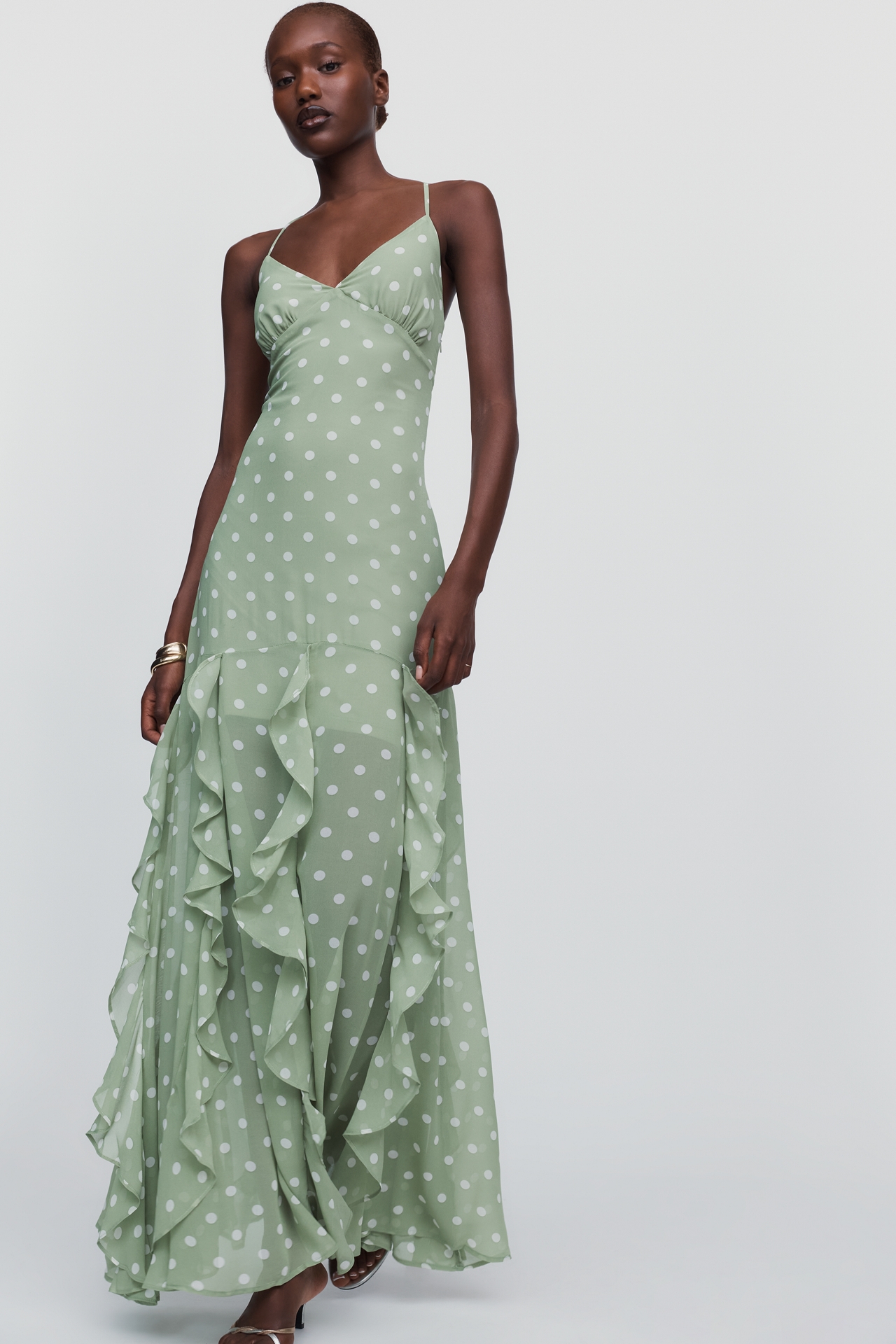 Elevator Disco Live Ruffled Maxi Dress