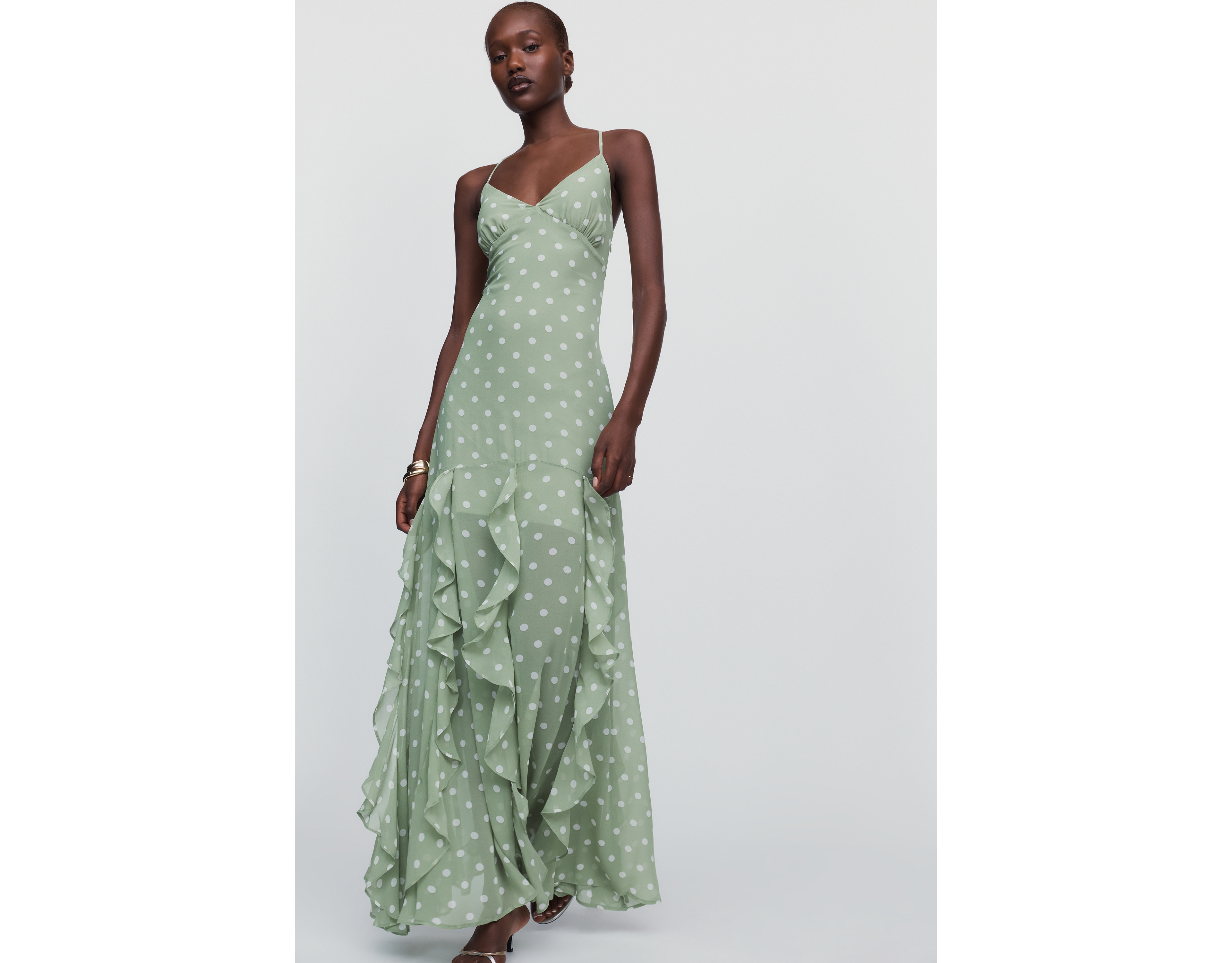 Elevator Disco Live Ruffled Maxi Dress