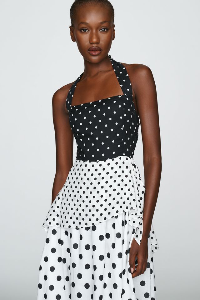 Elevator Disco Marilyn 100% Cotton Halter Midi Dress #2