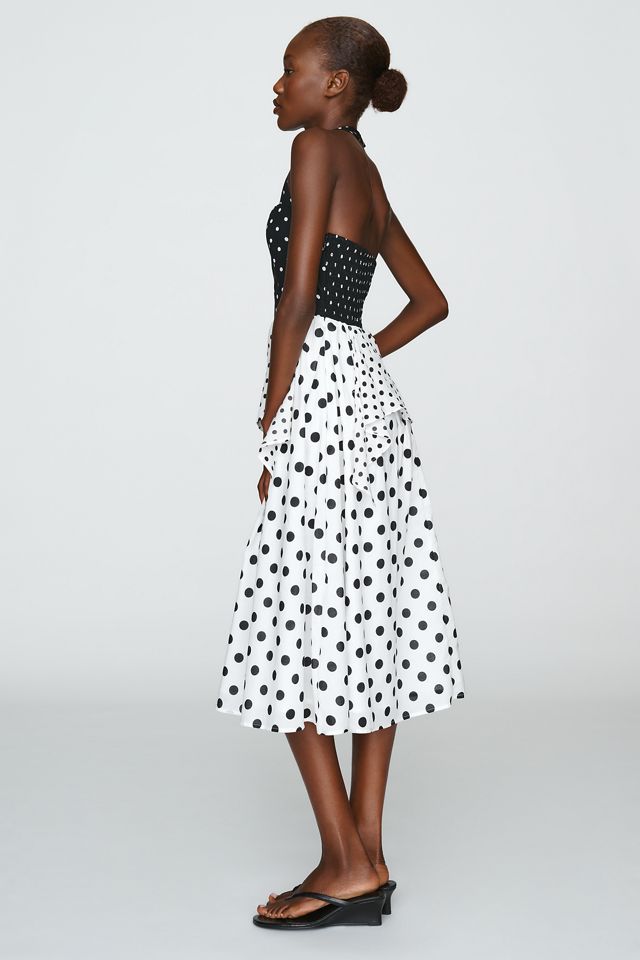 Elevator Disco Marilyn 100% Cotton Halter Midi Dress #3