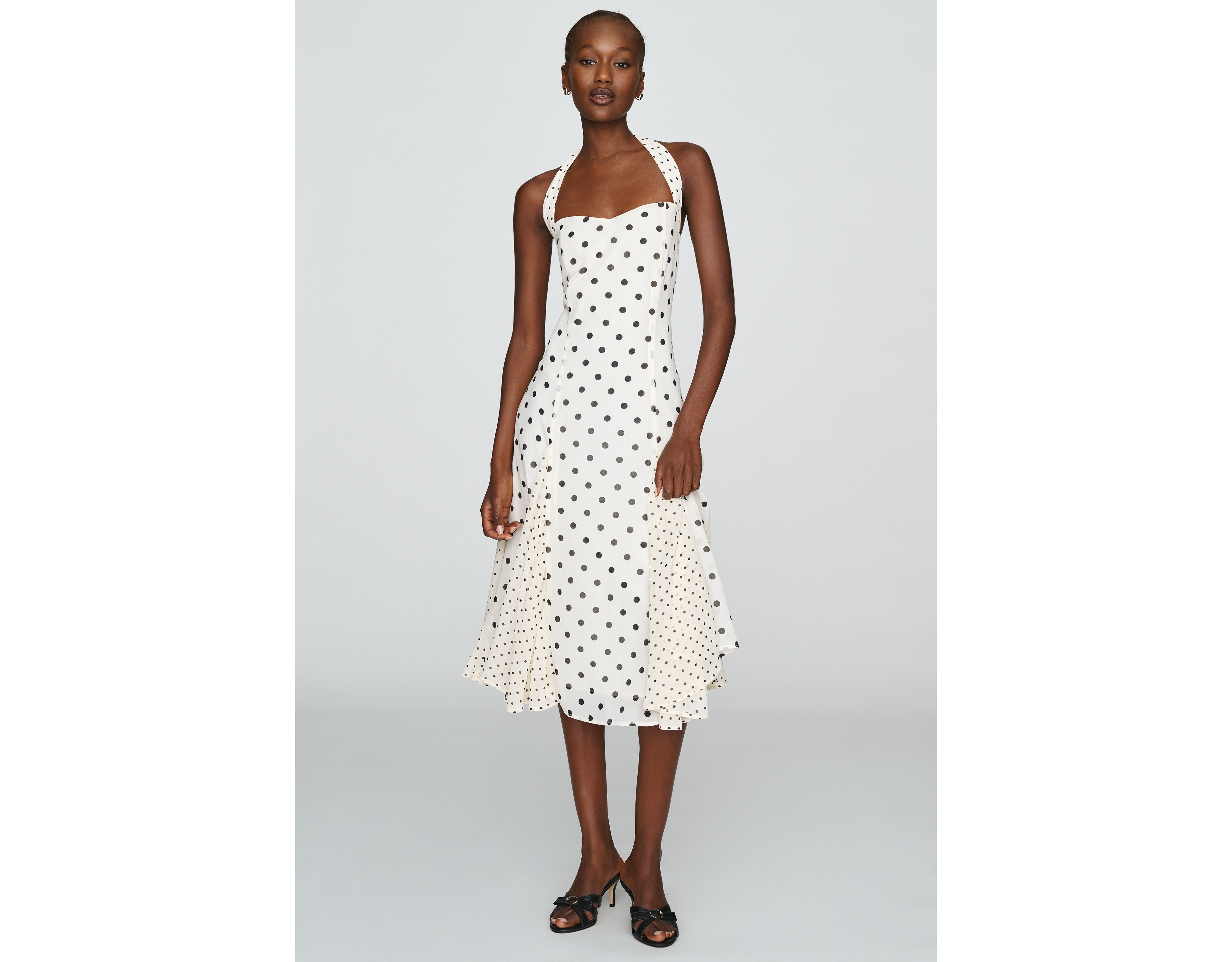 Elevator Disco Polka Dot Halter Dress