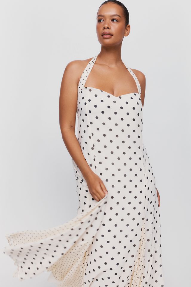 Elevator Disco Polka Dot Halter Dress #5