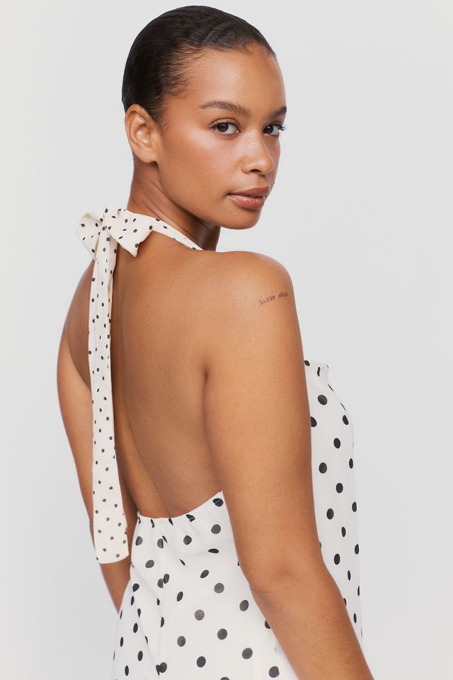 Elevator Disco Polka Dot Halter Dress #6