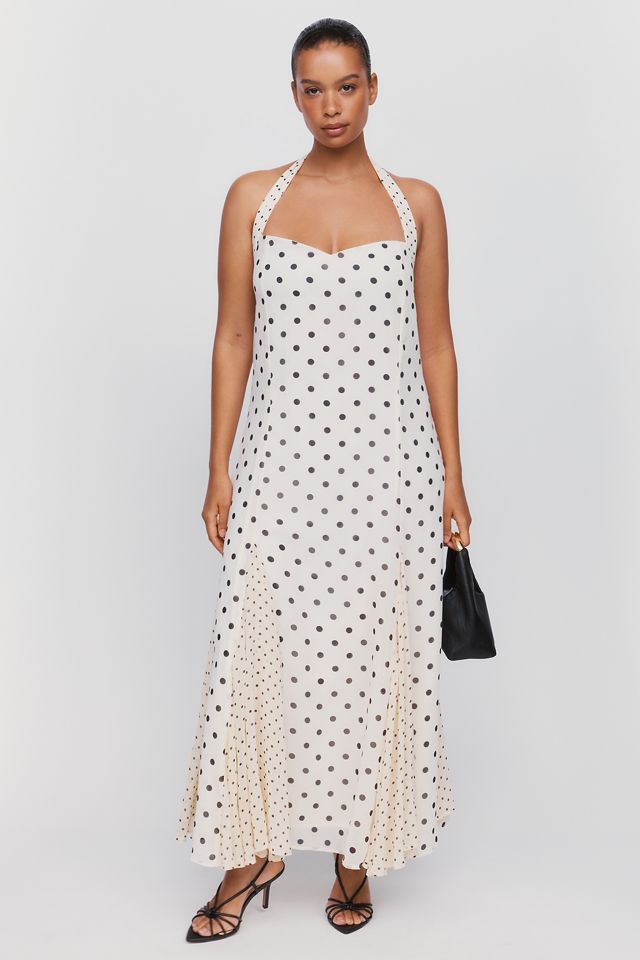 women's halter neck trapeze disco dot dress Elevator Polka Stradivarius