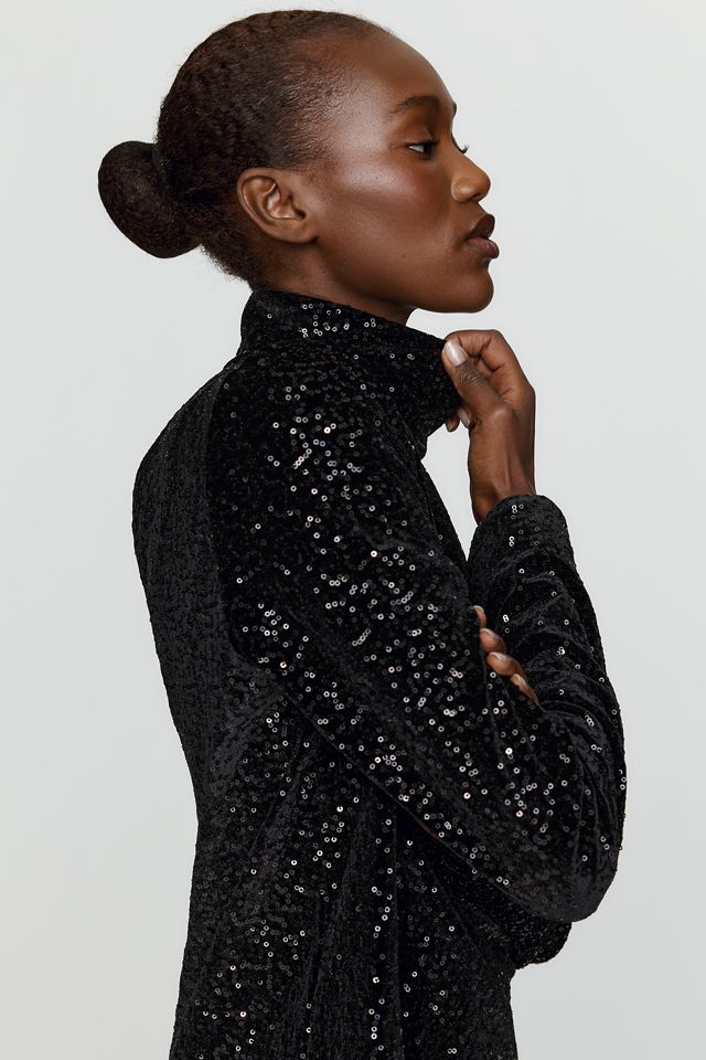 Favorite Daughter Sequin Mock Neck Mini Dress #2