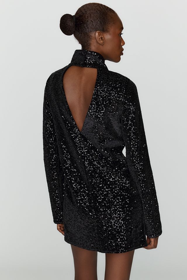 Favorite Daughter Sequin Mock Neck Mini Dress #3