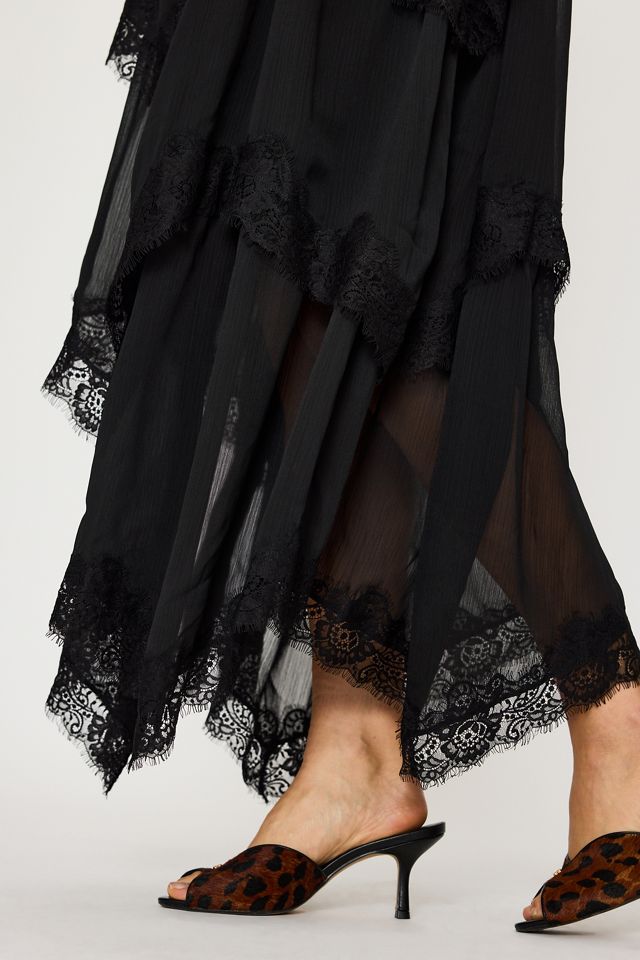 Vestido Maxi de Capas con Volantes de Encaje By Anthropologie #4