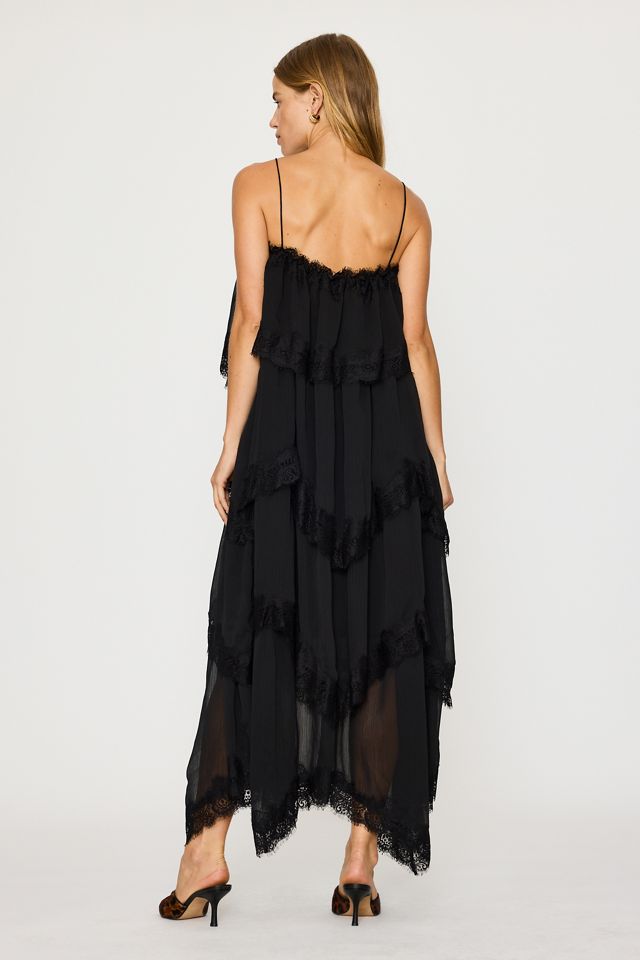 Vestido Maxi de Capas con Volantes de Encaje By Anthropologie #5