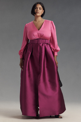Sachin & Babi Zoe Belted Gown In Pink