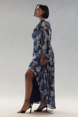 Sachin & Babi Jenny Plus V-neck Maxi Dress In Blue