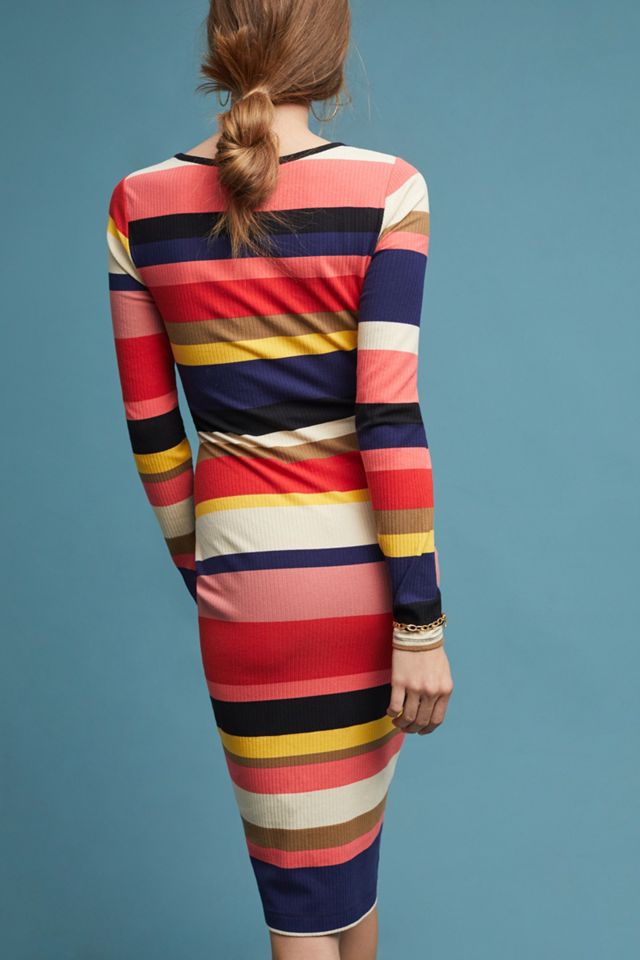 Robe droite rayée à épaules dénudées Kendall #2