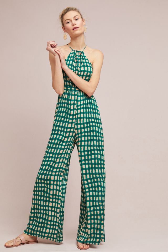 Checked Wide-Leg Jumpsuit #1
