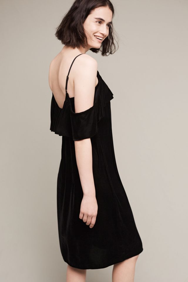 Open-Shoulder Velvet Midi Dress #2