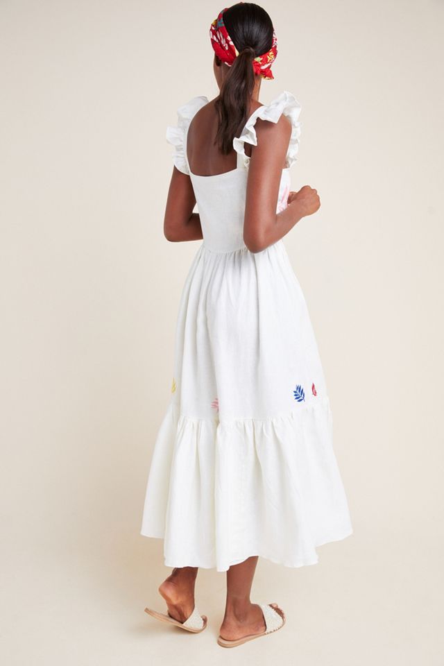 Carolina K Embroidered Linen Dress #2