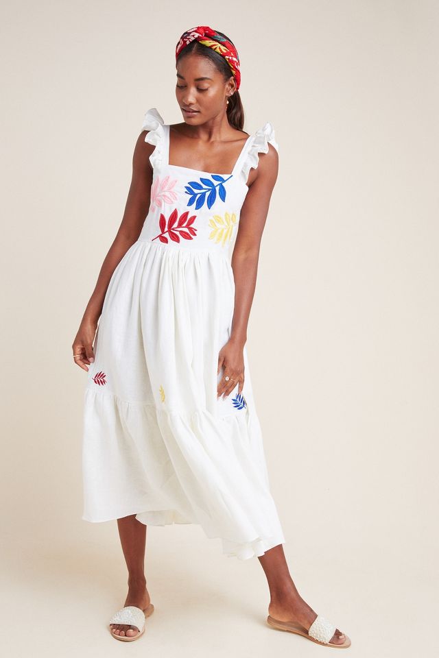 Carolina K Embroidered Linen Dress