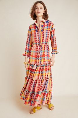 Carolina K Rainbow Maxi Shirtdress