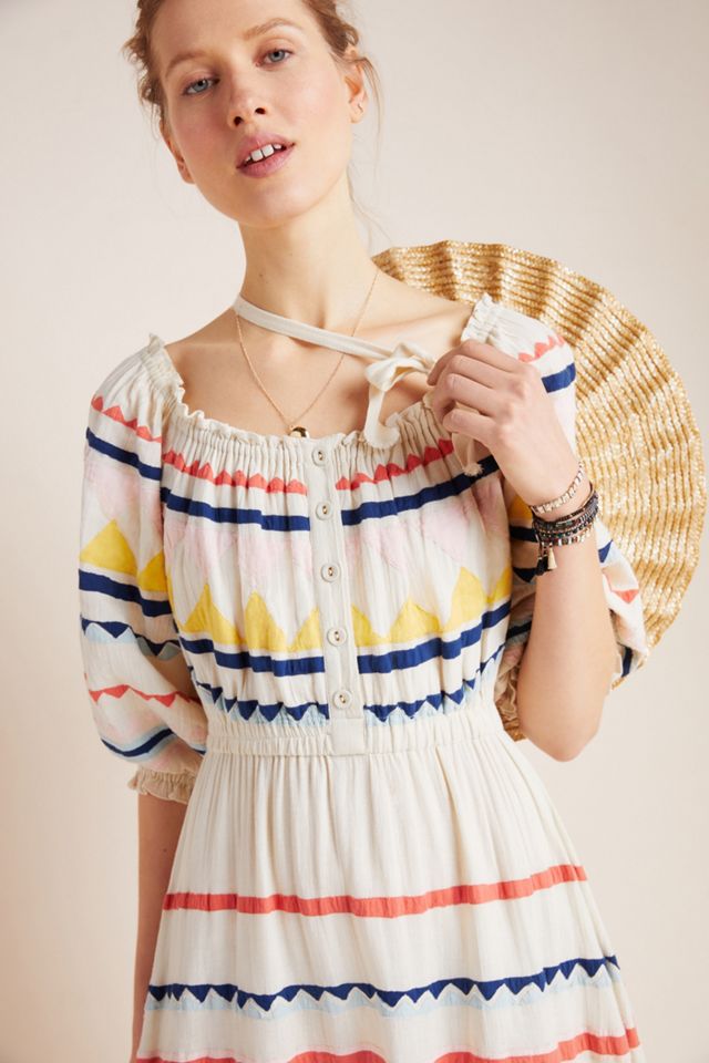 Saria Smocked Rainbow Midi Dress #2