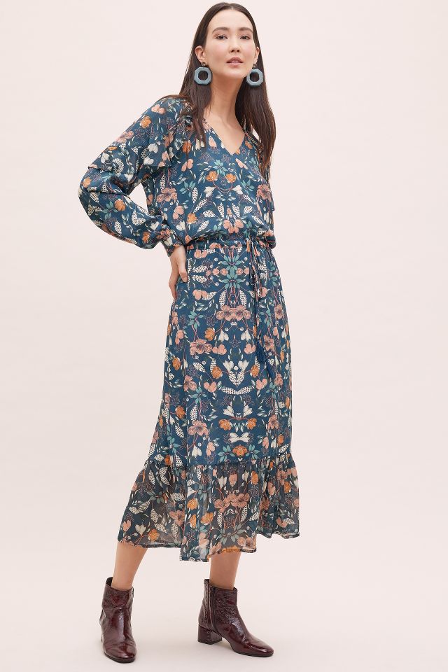 Kachel Winter Floral-Print Maxi Dress | Anthropologie UK