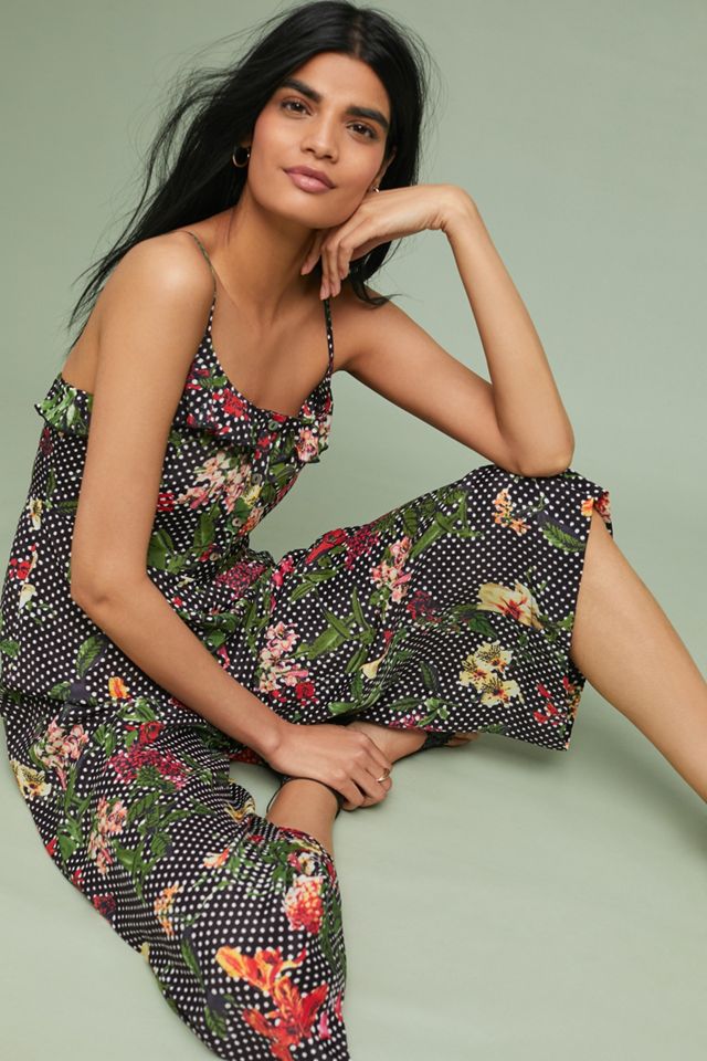 Blooming Polka Dot Jumpsuit | Anthropologie