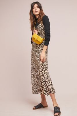 anthropologie leopard print dress