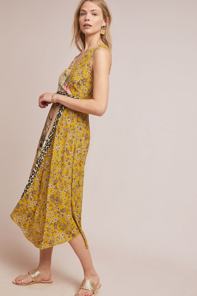 Kachel Sofia Mix-Print Wrap Dress | Anthropologie UK