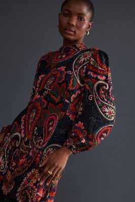 anthropologie paisley maxi dress