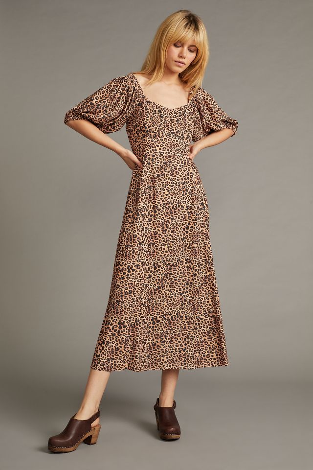 Anthropologie leopard hot sale print dress