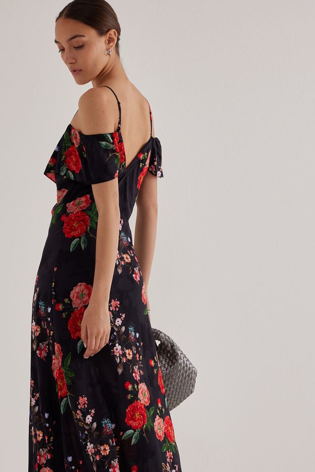 Kachel Sheer Ruffle Cold-Shoulder Maxi Dress | Anthropologie UK