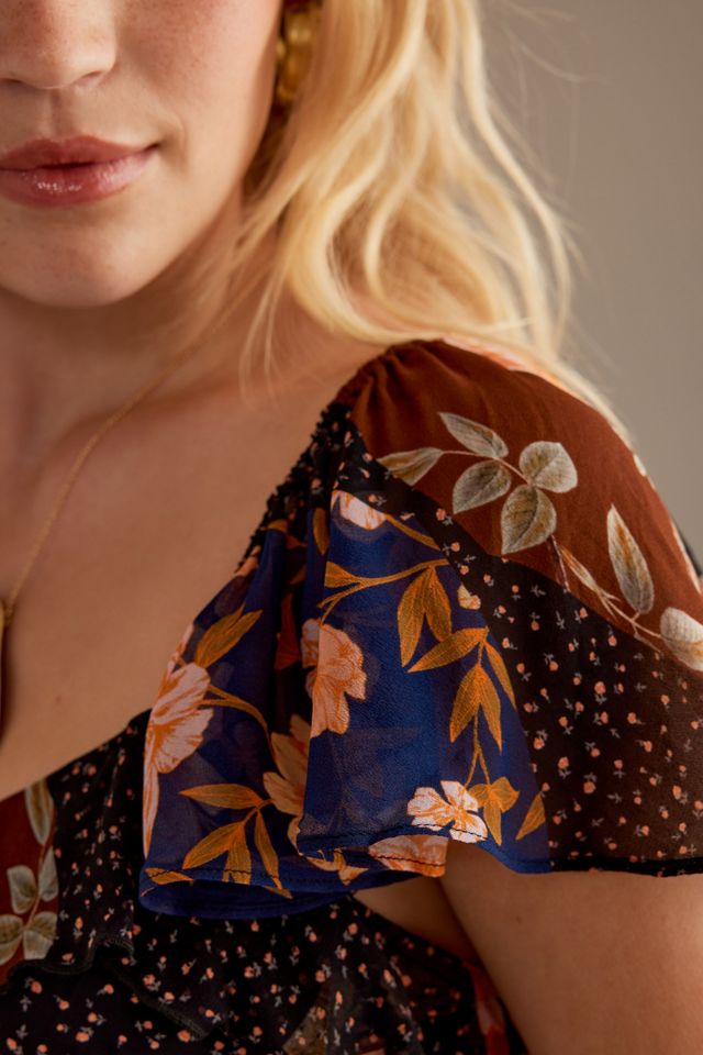 Kachel Lulu Flatternde-Ärmel Rüschen Maxi Kleid #5