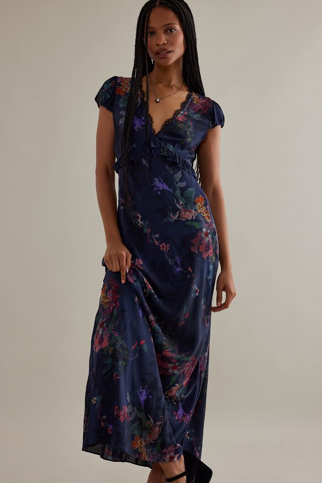 Short sleeve floral outlet maxi dress