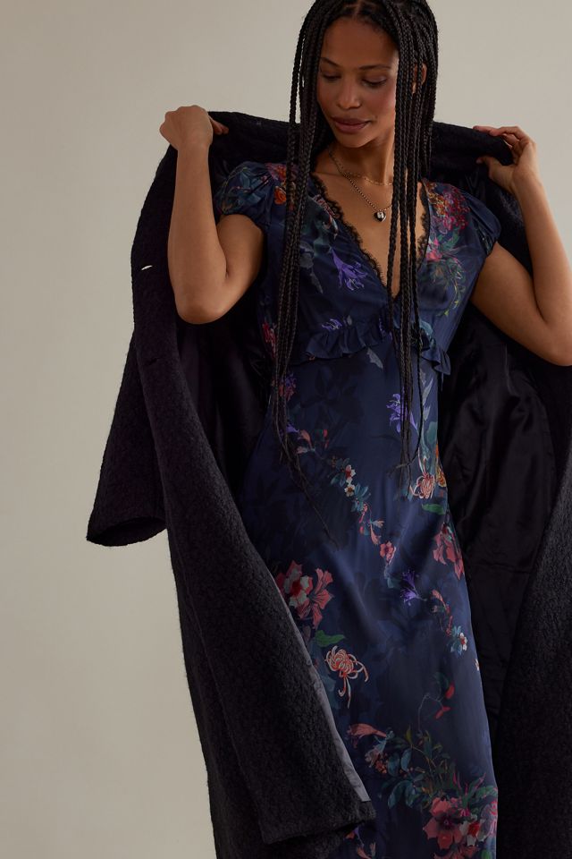 Kachel Ruby Short-Sleeve Lacy Floral Maxi Dress #5