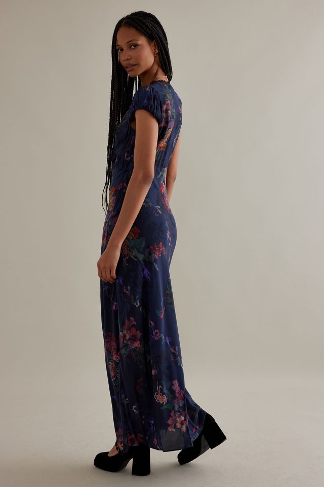 Kachel Ruby Short-Sleeve Lacy Floral Maxi Dress #2