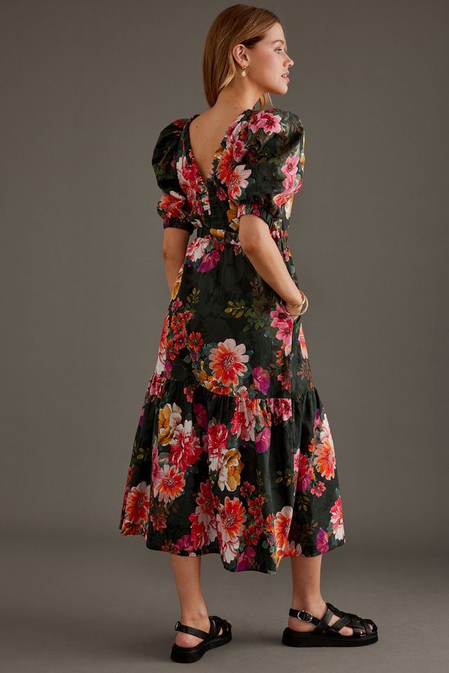 Kachel Juniper Puff-Sleeve Tiered Maxi Dress #2