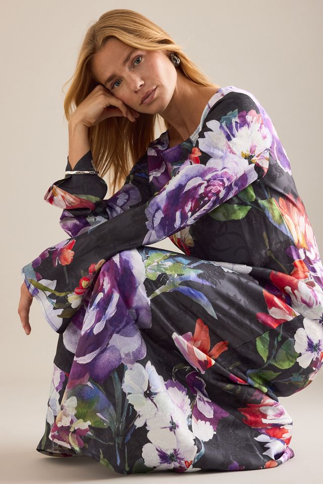 Robe longue à manches longues et motif floral Becky Kachel #4