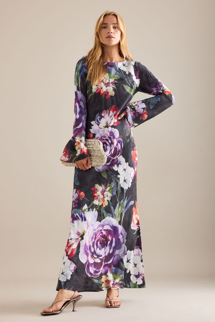 Kachel Becky Floral Long-Sleeve Maxi Dress