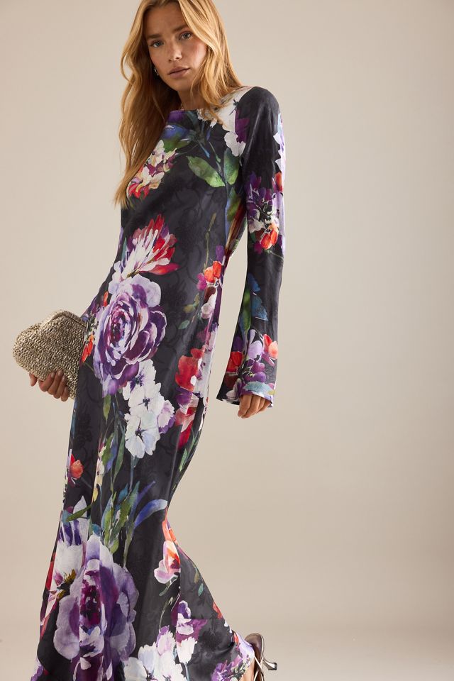 Robe longue à manches longues et motif floral Becky Kachel #3