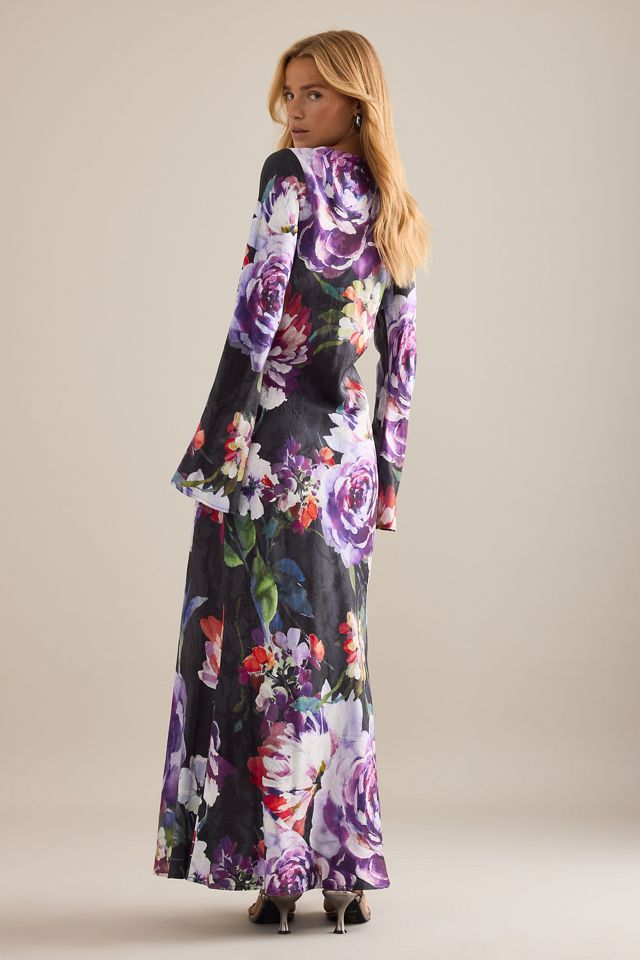 Robe longue à manches longues et motif floral Becky Kachel #1