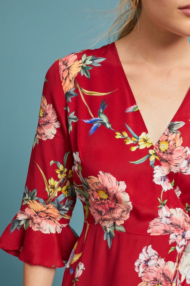 Kachel Ruffle-Printed Wrap Midi Dress #2