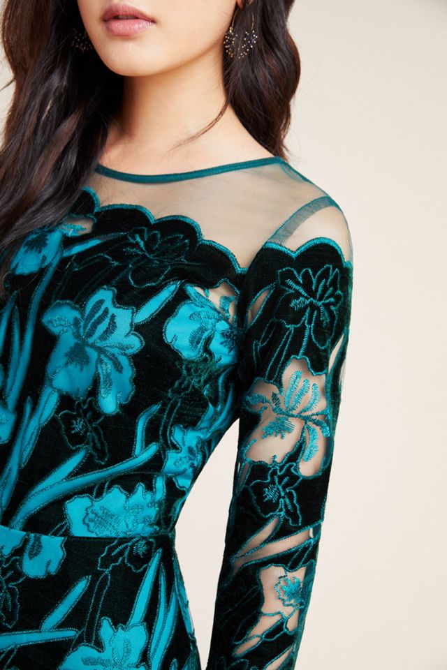Juliet Embroidered Velvet Mini Dress #2