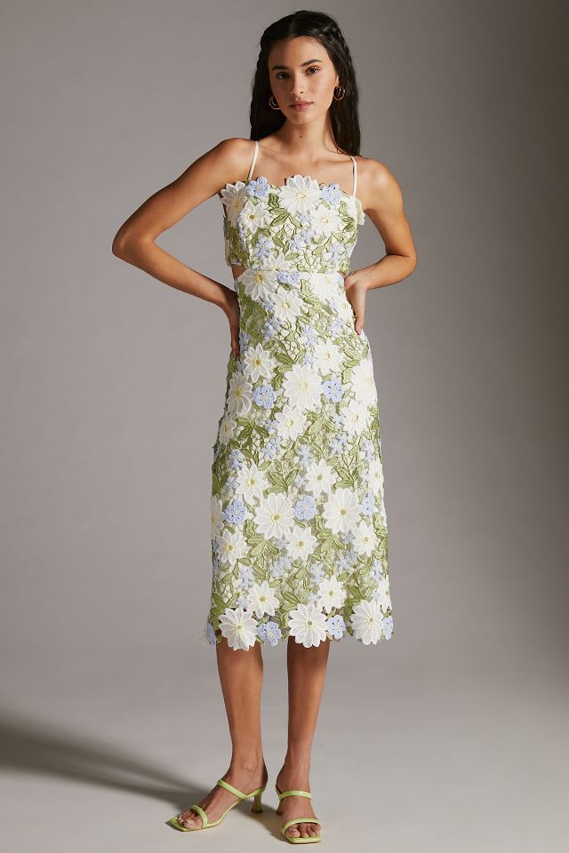 By Anthropologie Square-Neck Floral Maxi Dress