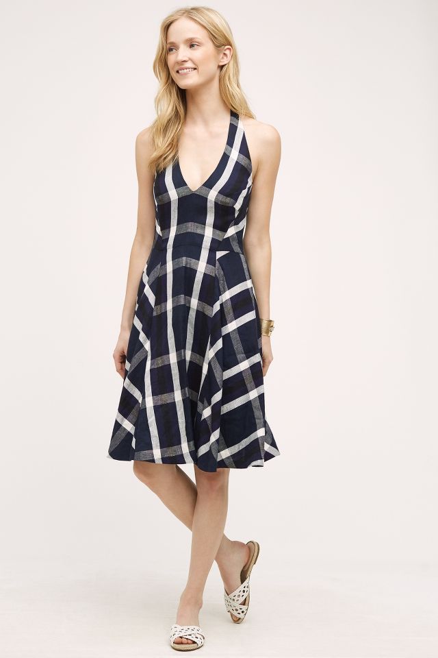 Plaid shop halter dress