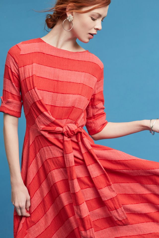 Striped Tie-Front Dress #1