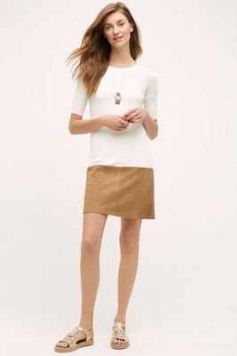 Colorblock Suede Dress