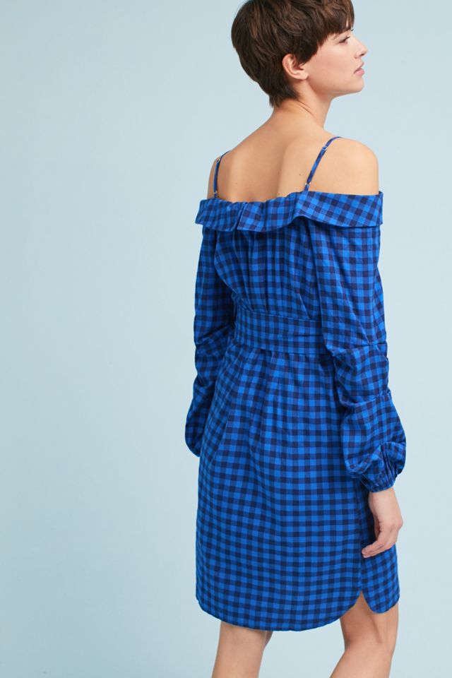 Flannel Open-Shoulder Shirtdress #2