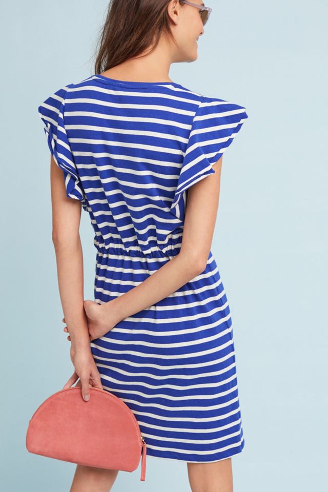 Flutter-Sleeve Striped Dress #2