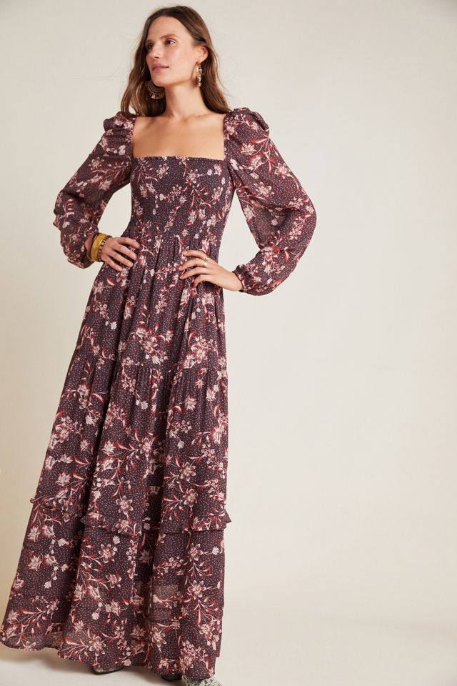 Dolan Left Coast Stratton Smocked Maxi Dress