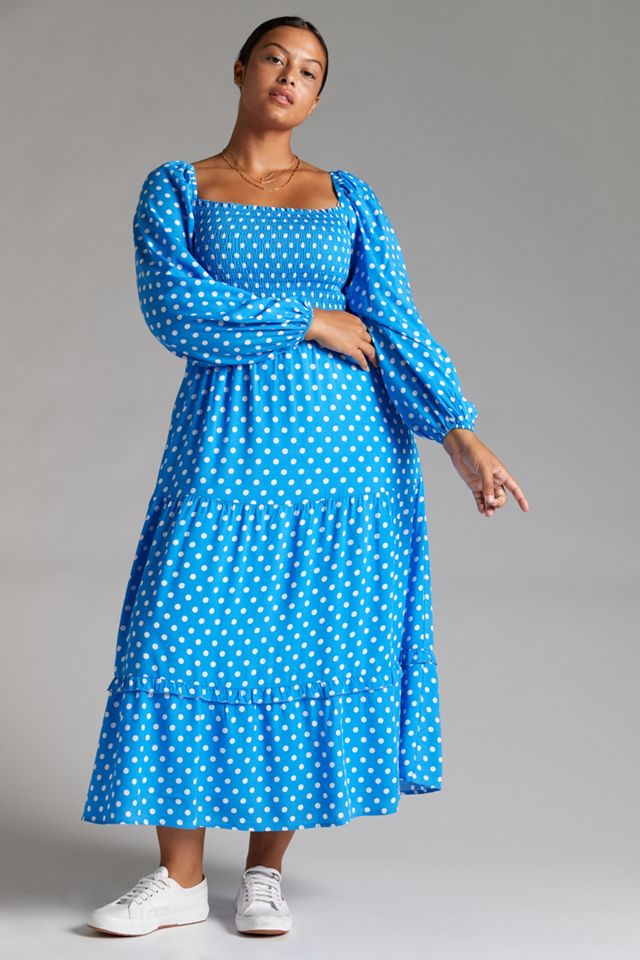 slim fit dress slacks Alila Smocked Linen Midi Dress – ELF main image 0