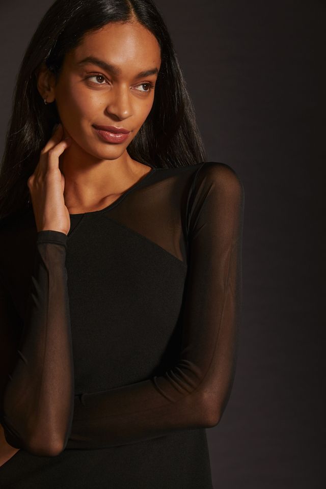 DOLAN Sheer-Sleeve Dress #3