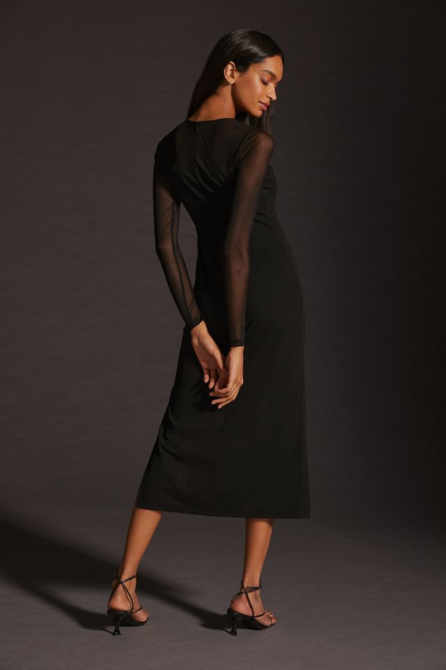 DOLAN Sheer-Sleeve Dress #4