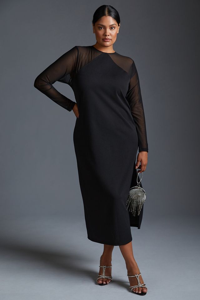 DOLAN Sheer-Sleeve Dress #7